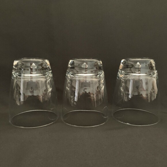 Bormioli Rocco Luna Clear Glass Double Old Fashion Bubble 4 1/4" High Lot of 3 - Picture 4 of 6